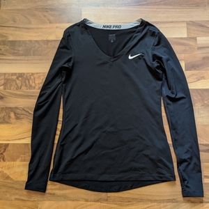Black Nike Pro Long Sleeve with Thumb Holes